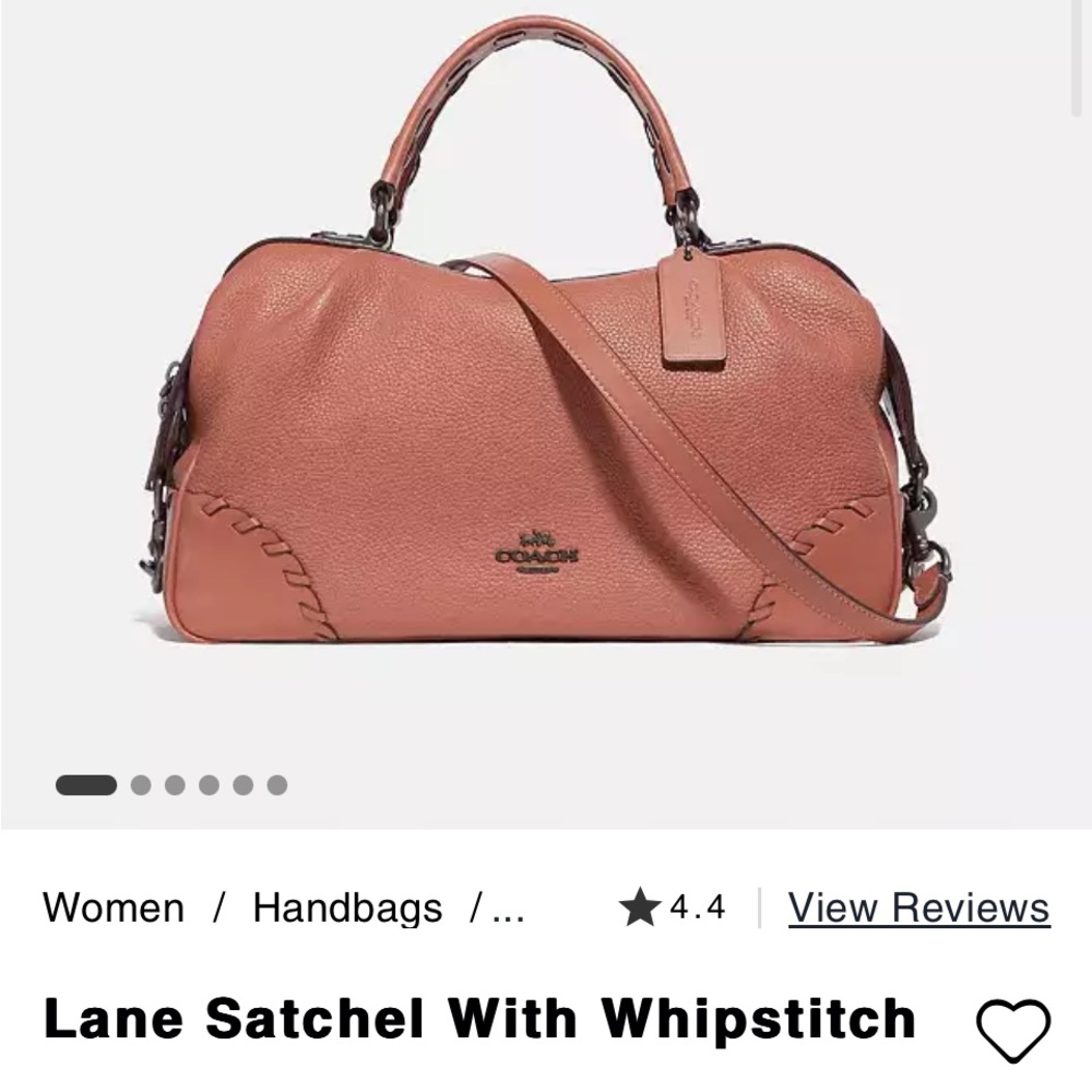 Coach Pink Satchel with Whipstitch